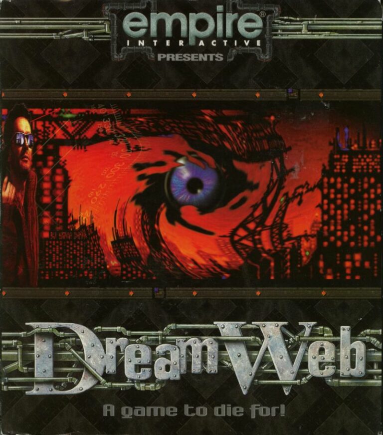 DreamWeb sur DOS, jeu d'aventure cyberpunk développé par Creative Reality et édité par Empire Interactive