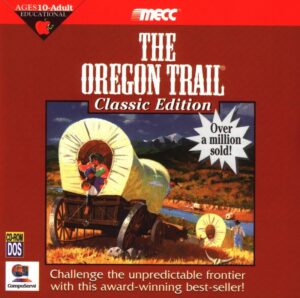 The Oregon Trail sur DOS, jeu éducatif de MECC sur la traversée de l'Ouest américain