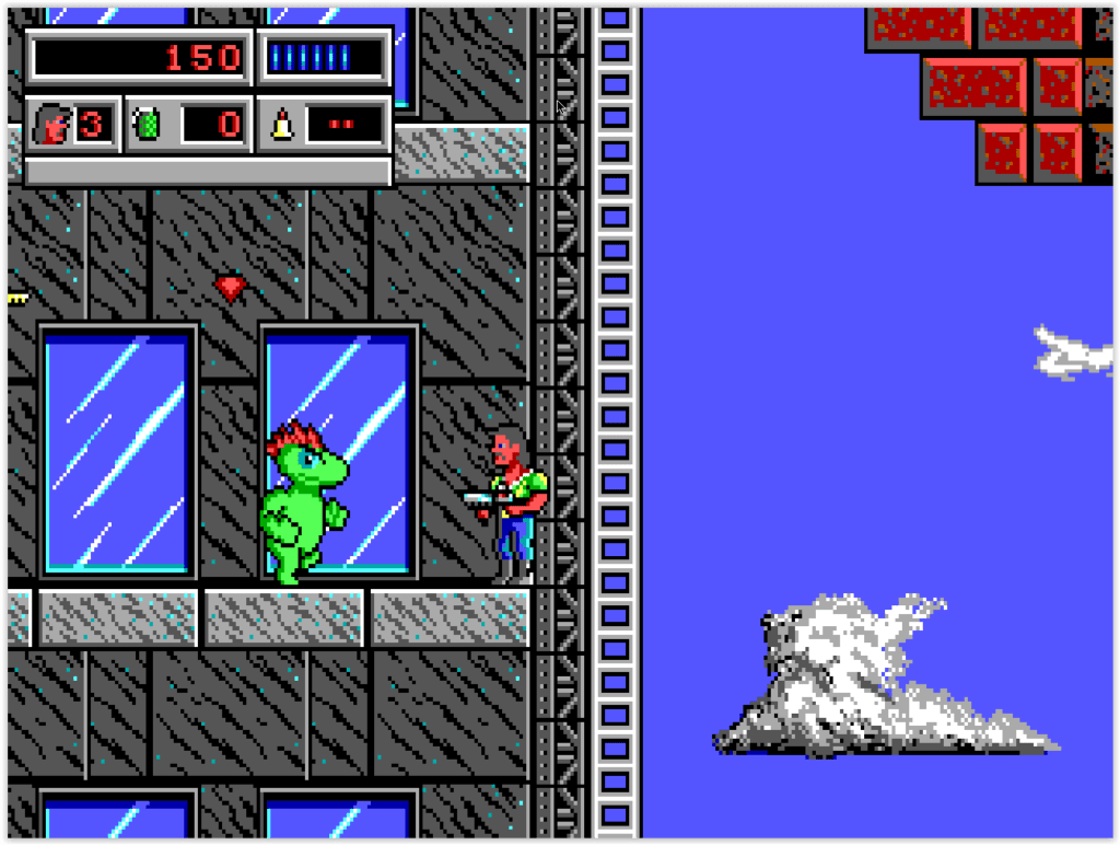 Gameplay de Bio Menace sur DOS avec Snake Logan, des mutants et des bonus