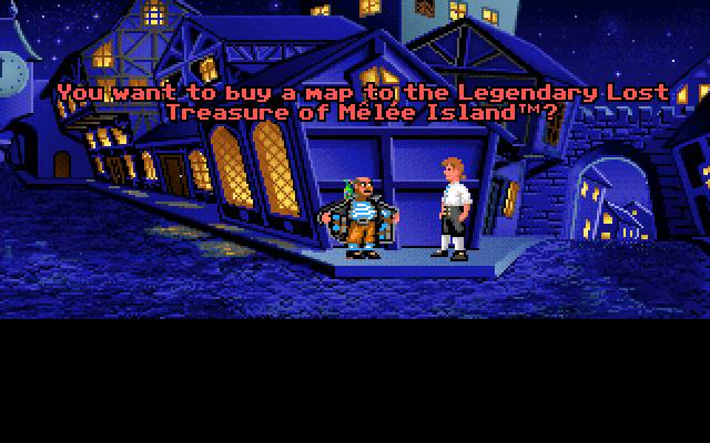 Guybrush Threepwood sur Mêlée Island dans The Secret of Monkey Island sur DOS