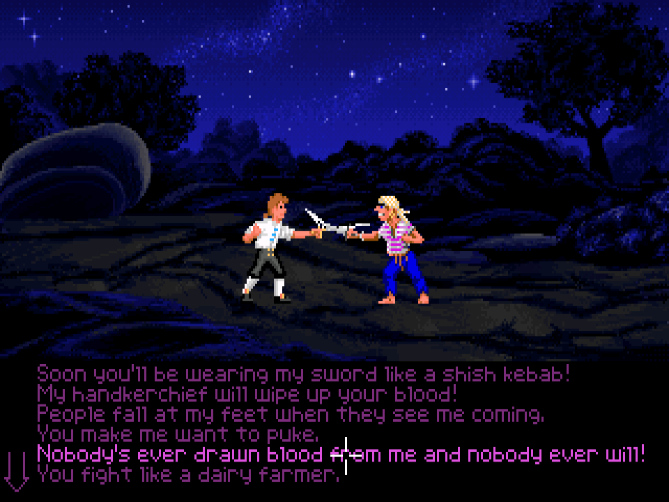 Duel d'insultes dans The Secret of Monkey Island sur DOS