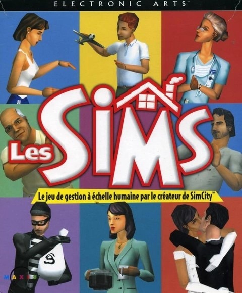 couverture du jeu les sims 1, le jeu de gestion à échelle humaine