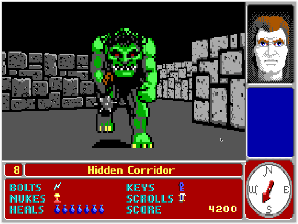 image de catacomb 3-D avec un énorme troll dans un passage secret
