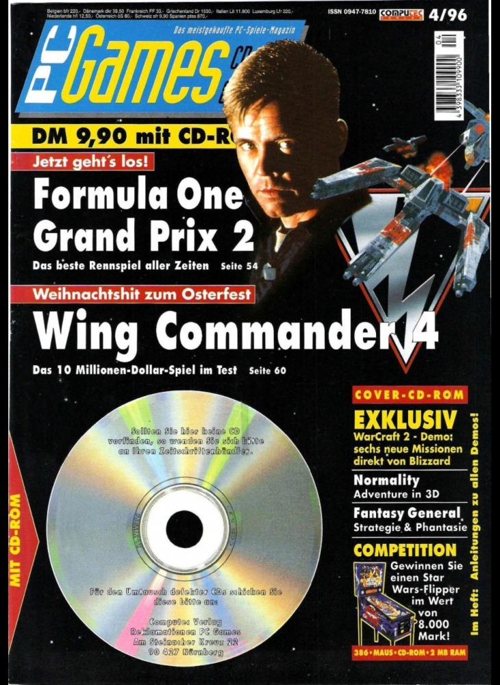 couverture du magasine pc games d'avril 1996