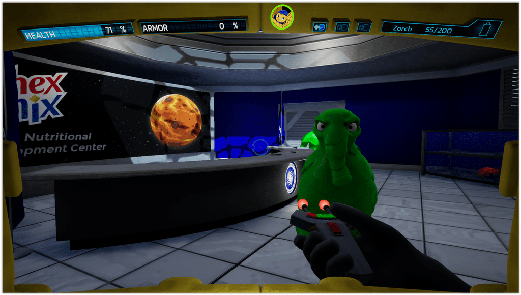 Chex Quest HD sur Steam, remake moderne gratuit du FPS publicitaire Chex Quest.